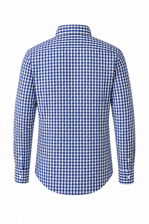 Premium Blue & White Gingham Cotton Shirt