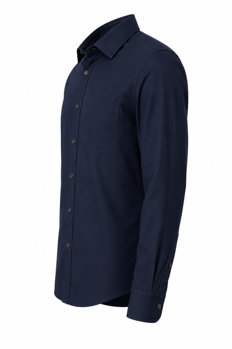 Premium Navy Blue Cotton Formal Shirt