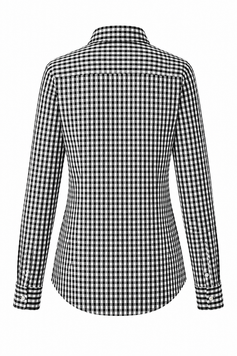 Women's Classic Black & White Gingham Cotton Shirt