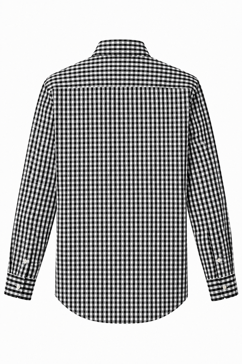 Classic Black & White Gingham Cotton Shirt