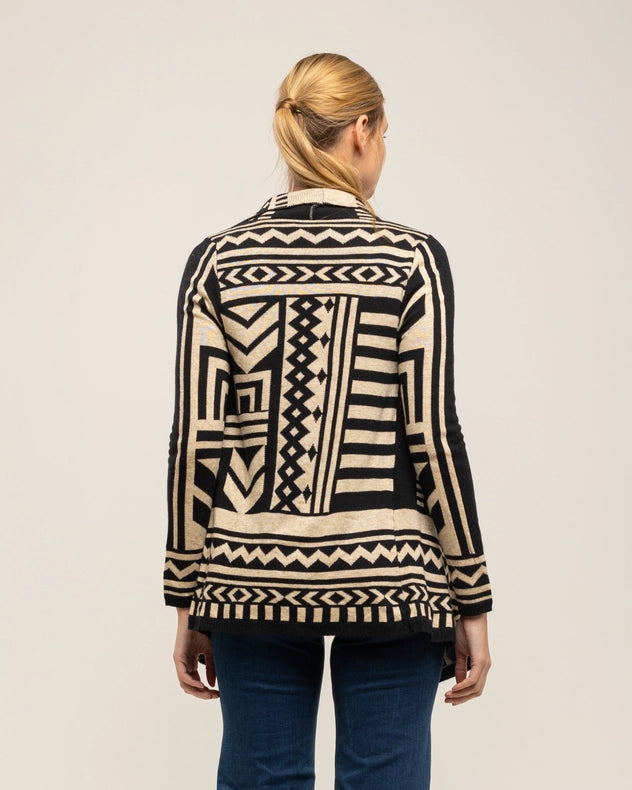 Geometric Print Knitted Jacket-Jacket-Tantra-YOUR-Urbanheer