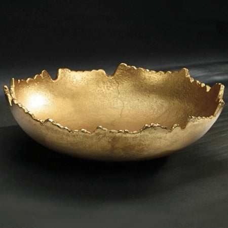 Gilded Texture Bowl-Bowl-India Handicrafts Inc-aluminum-Urbanheer