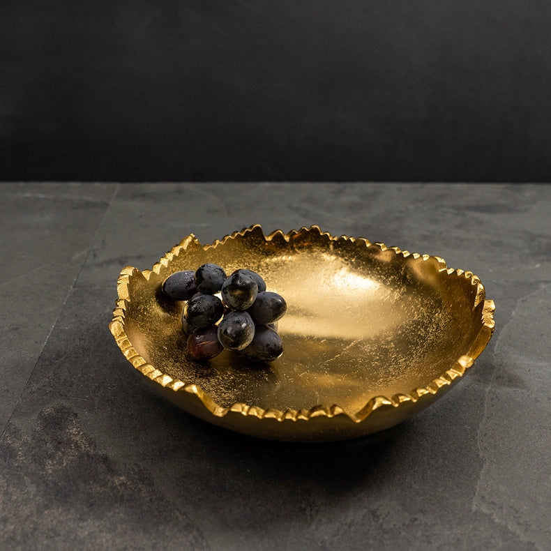 Gilded Texture Bowl-Bowl-India Handicrafts Inc-aluminum-Urbanheer