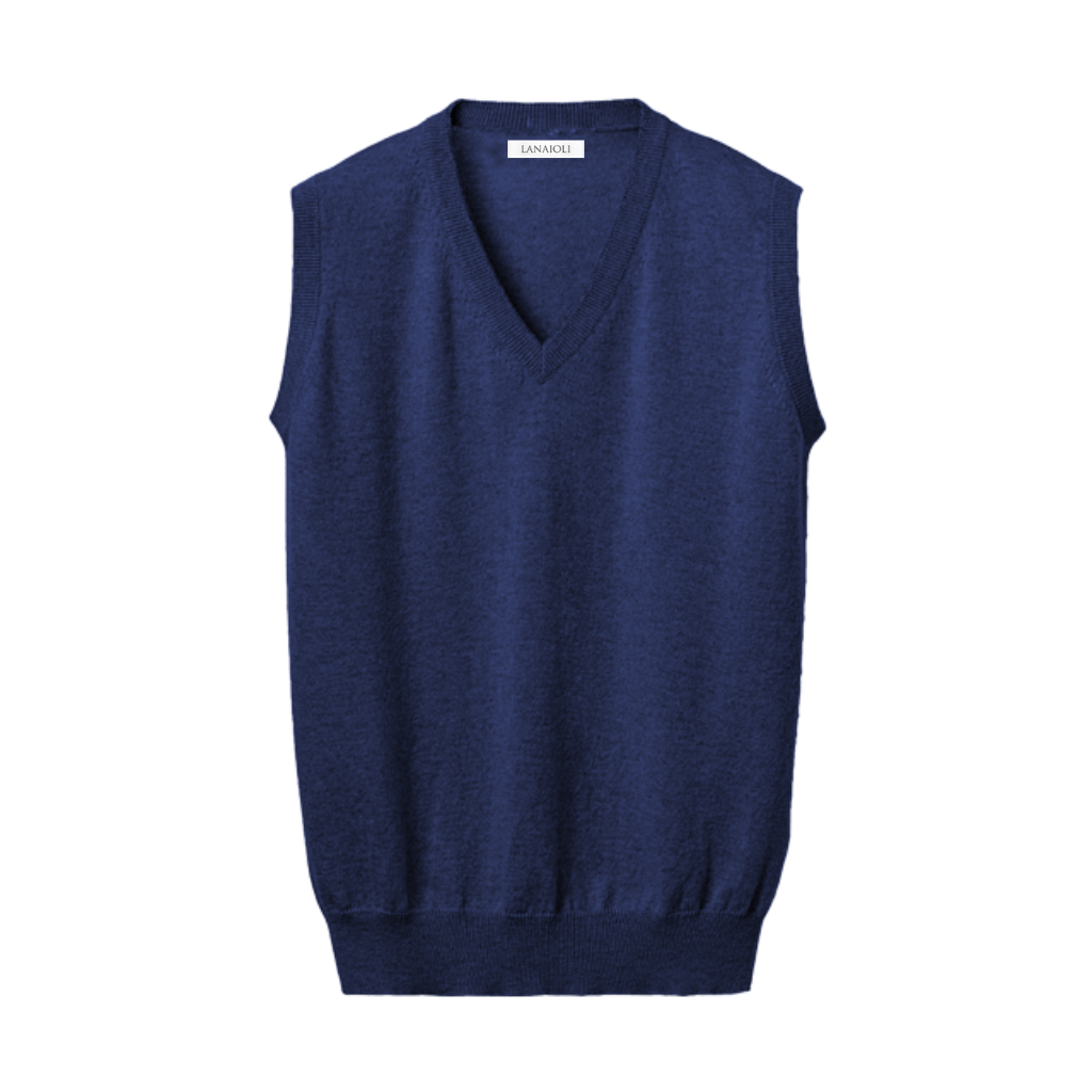 Gilet Uomo Puro Cashmere scollo a V-Gilet Puro Cashmere-Lanaioli Cashmere-IT 50-Blu-Urbanheer