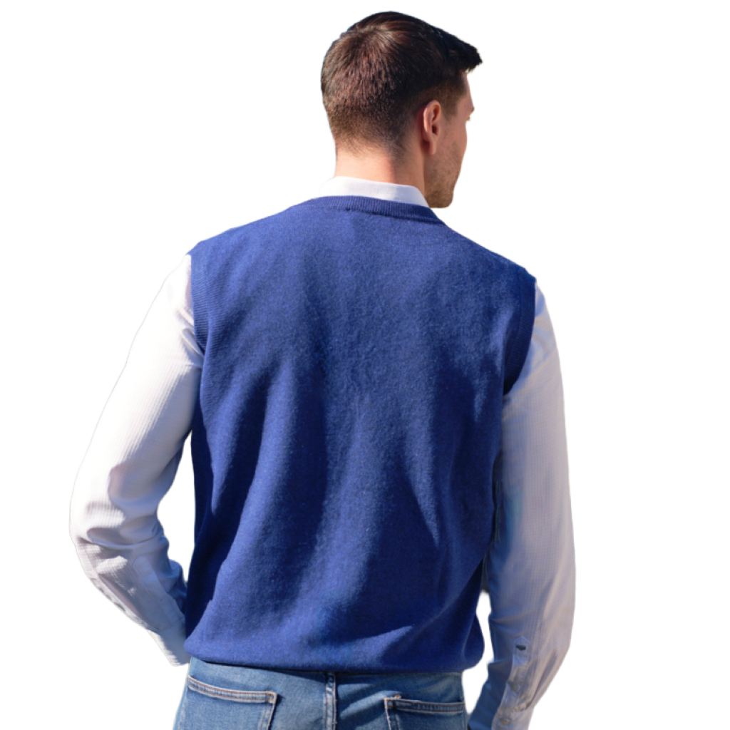 Gilet Uomo Puro Cashmere scollo a V-Gilet Puro Cashmere-Lanaioli Cashmere-IT48-Grigio chiaro-Urbanheer