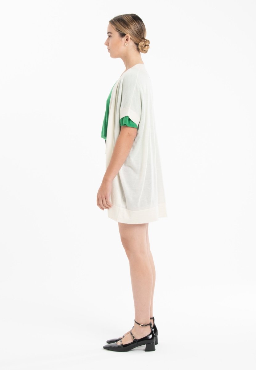 Gilet à manches courtes ultrafin cachemire et laine blanc femme - KELLY 5-kimono femme-Studio Cashmere8-S-M-SC8-01060-blanc-Urbanheer