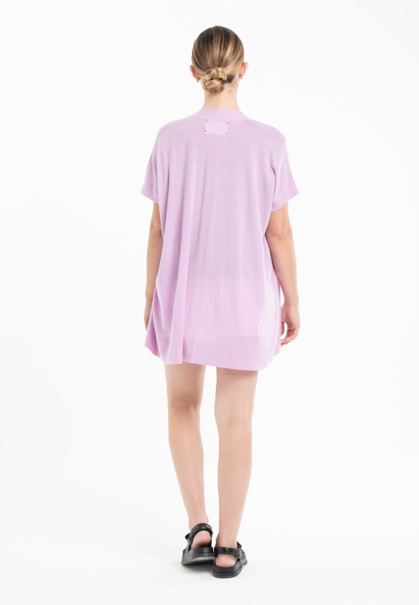 Gilet à manches courtes ultrafin cachemire et laine lavande femme - KELLY 5-kimono femme-Studio Cashmere8-S-M-SC8-01061-lavande-Urbanheer