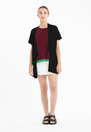 Gilet à manches courtes ultrafin cachemire et laine marine femme - KELLY 5-kimono femme-Studio Cashmere8-S-M-SC8-01131-bleu marine-Urbanheer