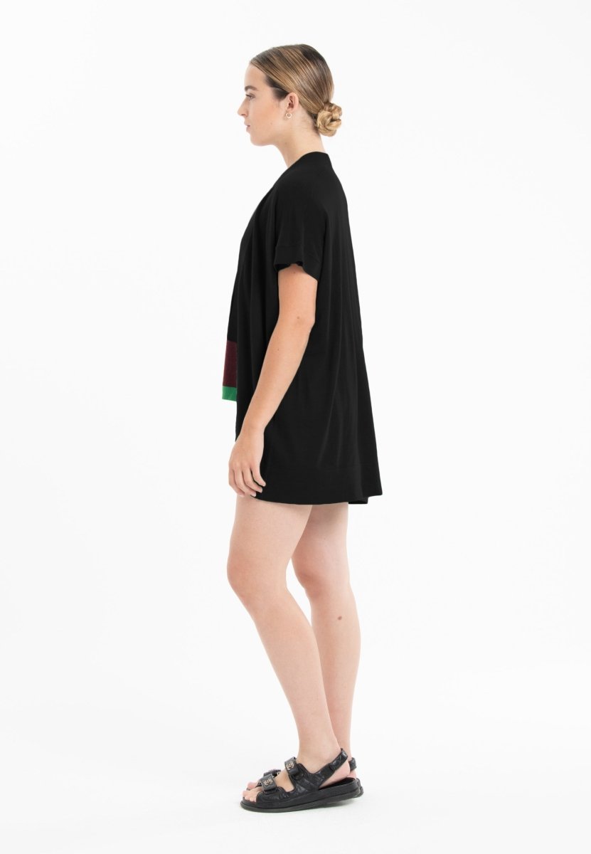 Gilet à manches courtes ultrafin cachemire et laine marine femme - KELLY 5-kimono femme-Studio Cashmere8-S-M-SC8-01131-bleu marine-Urbanheer