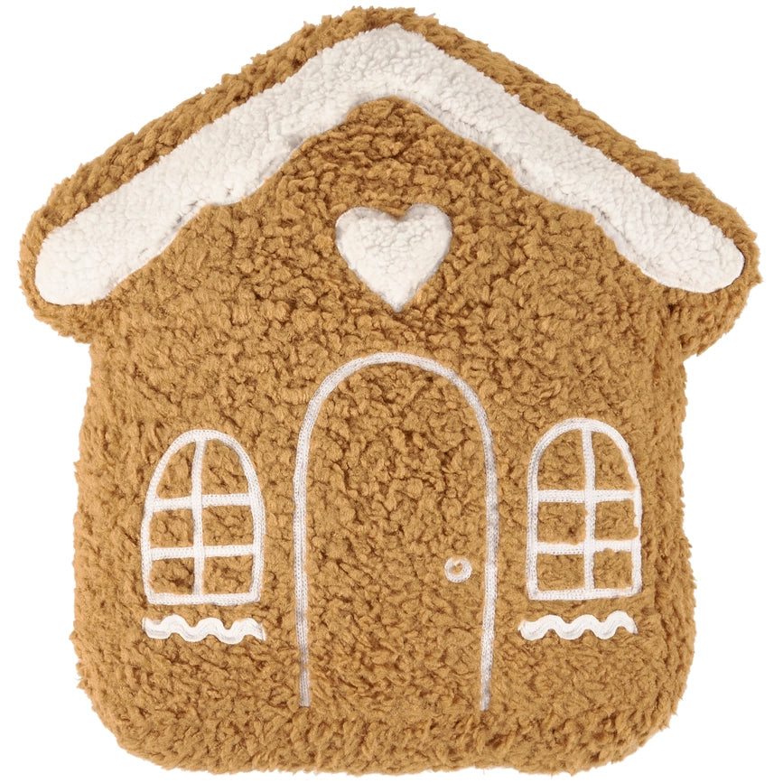 Gingerbread House Shaped Pillow-Pillow-Primitives by Kathy-3 x 12 x 13 in (7.6 x 30.5 x 33 cm)-Urbanheer