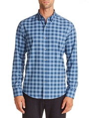 Gingham Check 4-Way Stretch Long Sleeve Shirt-Shirt-W.R.K-S-Blue-Urbanheer
