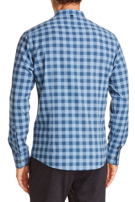 Gingham Check 4-Way Stretch Long Sleeve Shirt