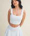 Gingham Print Crop Tank with Lace Trim