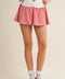Gingham Print Ruched Waistband Mini Skort