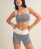 Gingham Print Scrunched Strap Sports Bra