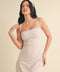 Gingham Print Sweetheart Dress Beige Gingham-Dress-KIMBERLY C-S-Beige Gingham-Urbanheer