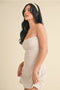 Gingham Print Sweetheart Dress Beige Gingham-Dress-KIMBERLY C-S-Beige Gingham-Urbanheer