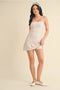 Gingham Print Sweetheart Dress Beige Gingham-Dress-KIMBERLY C-S-Beige Gingham-Urbanheer