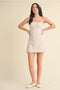 Gingham Print Sweetheart Dress Beige Gingham-Dress-KIMBERLY C-S-Beige Gingham-Urbanheer