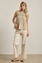 Gingham Ruffle Blouse - Beige