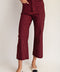 Gingham Straight Leg Cropped Pants in Cherry Red