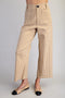 Gingham Straight Leg Cropped Pants in Butter Toast
