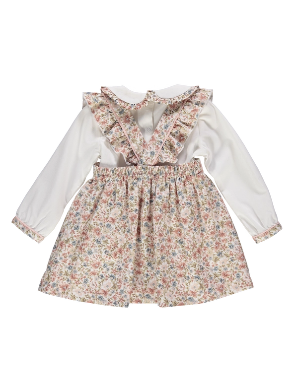 Girl Set with Blouse and Pink Floral Skirt-Set-Piccola Speranza-18M-Pink-Urbanheer