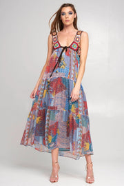 Girls Insane Maxi Dress-Dress-Aratta-M-Red Teal Combo-Urbanheer