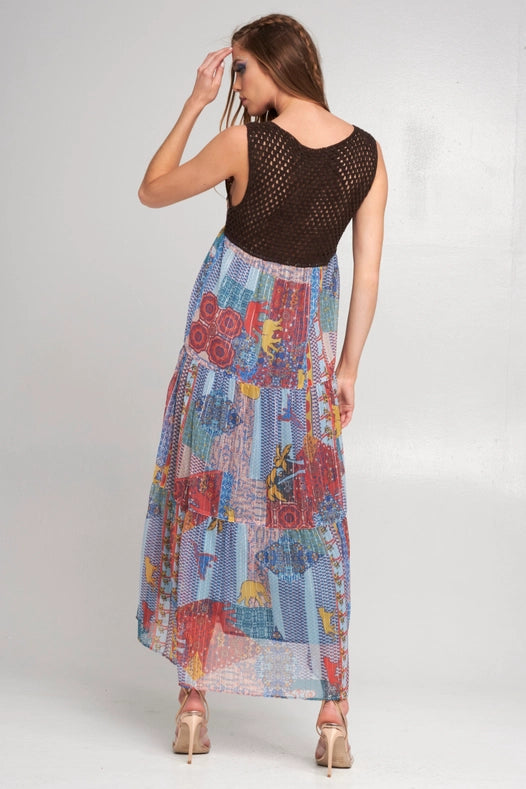 Girls Insane Maxi Dress-Dress-Aratta-M-Red Teal Combo-Urbanheer