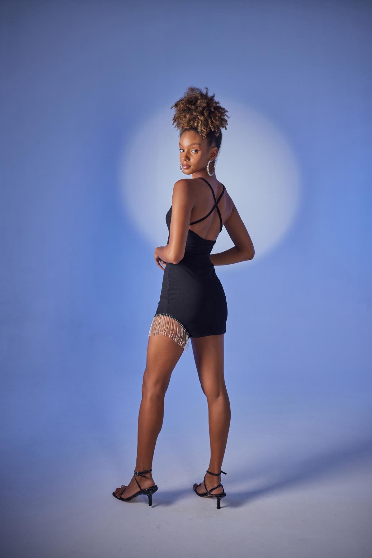 Gisy Black Mini Bodycon Dress with Chain Accessory-Bodycon Dresses-Buy Me Fur Ltd-Black-XS-Polyester - Elastane Blend-Urbanheer