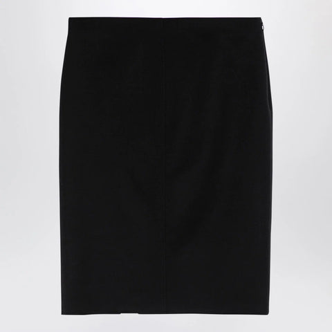 Givenchy Black wool skirt with metal button 4G