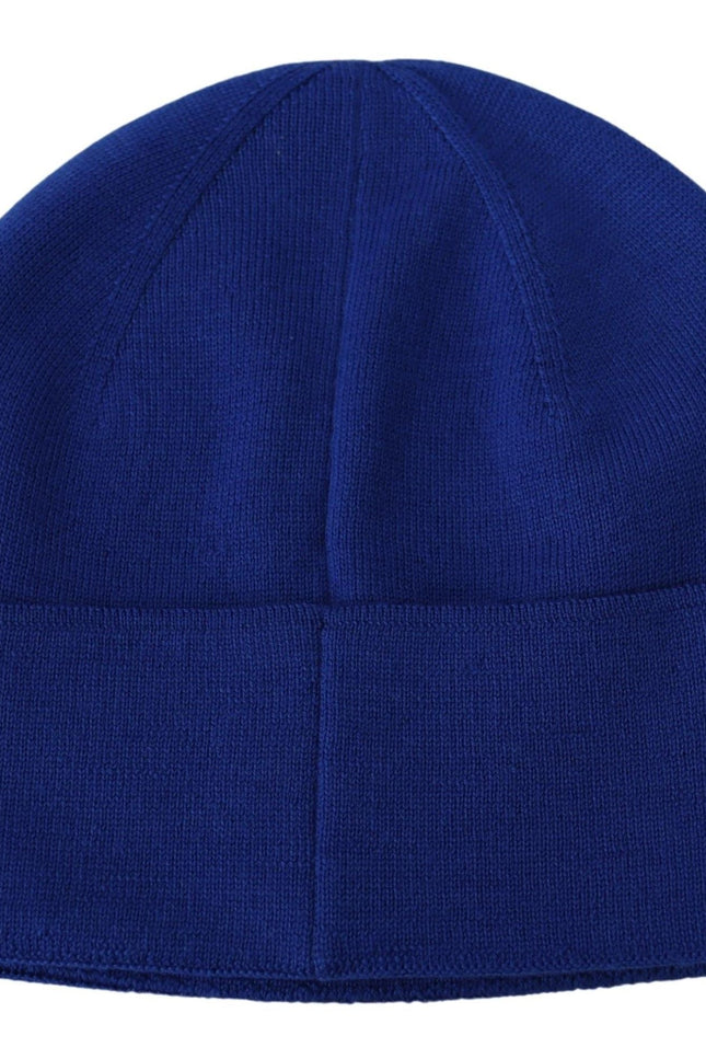 Givenchy Chic Unisex Cobalt Wool Beanie with Logo Detail