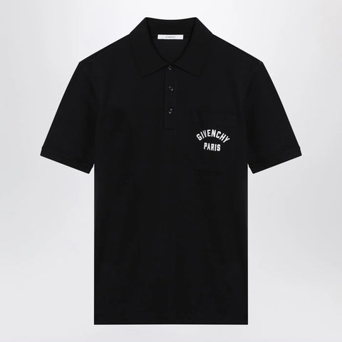 Givenchy Dark blue polo shirt with logo embroidery