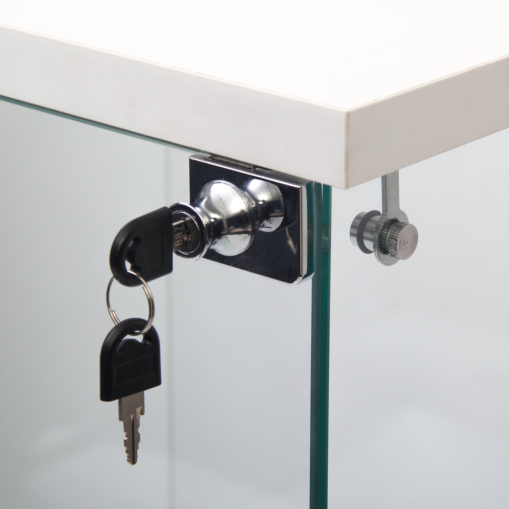 Glass Display Cabinet with 3 Shelves, One-Door Curio Cabinets for Living Room, Bedroom, Office,-UH Decor-Default-Urbanheer