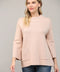 Glitter Yarn Front Pocket Detail Mock Neck Sweater Rose Gold-Sweater-FATE-S-Rose Gold-Urbanheer