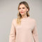 Glitter Yarn Front Pocket Detail Mock Neck Sweater Rose Gold-Sweater-FATE-S-Rose Gold-Urbanheer