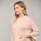 Glitter Yarn Front Pocket Detail Mock Neck Sweater Rose Gold-Sweater-FATE-S-Rose Gold-Urbanheer