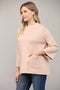 Glitter Yarn Front Pocket Detail Mock Neck Sweater Rose Gold-Sweater-FATE-S-Rose Gold-Urbanheer