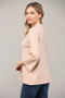 Glitter Yarn Front Pocket Detail Mock Neck Sweater Rose Gold-Sweater-FATE-S-Rose Gold-Urbanheer