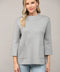 Glitter Yarn Front Pocket Detail Mock Neck Sweater Silver-Sweater-FATE-S-Silver-Urbanheer