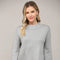 Glitter Yarn Front Pocket Detail Mock Neck Sweater Silver-Sweater-FATE-S-Silver-Urbanheer