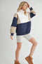 Glo Colorblock Pullover Coffee Navy-Pullover-AEMI + CO-S-Urbanheer