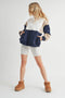 Glo Colorblock Pullover Coffee Navy-Pullover-AEMI + CO-S-Urbanheer