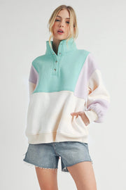 Glo Colorblock Pullover Lilac Seafoam-Pullover-AEMI + CO-S-Urbanheer