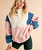 Glo Colorblock Pullover Pink Blue-Pullover-AEMI + CO-S-Urbanheer