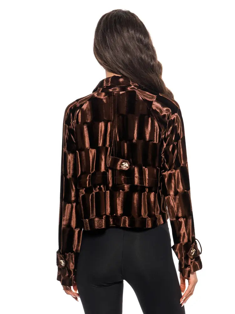 Glossy Velvet Cropped Blazer