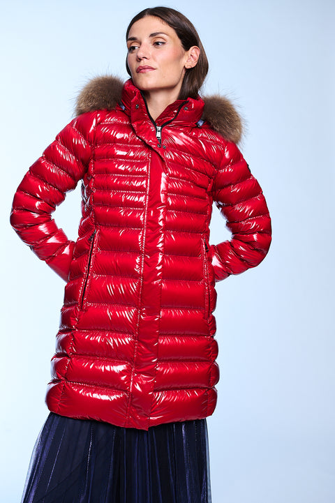 Glow Slim Fit First Class Long Down Jacket