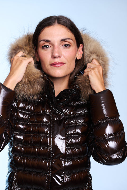 Glow Slim Fit First Class Long Down Jacket