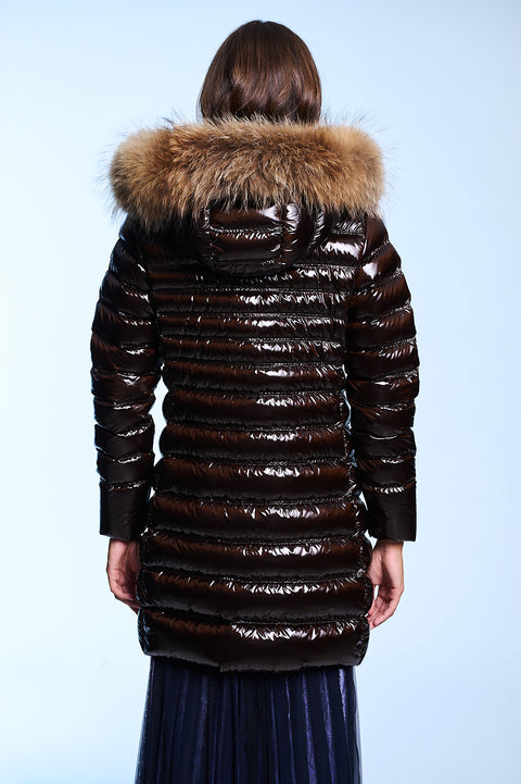 Glow Slim Fit First Class Long Down Jacket