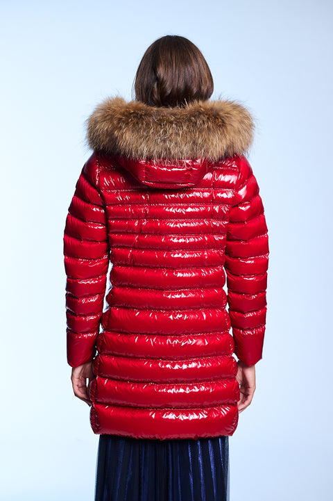 Glow Slim Fit First Class Long Down Jacket